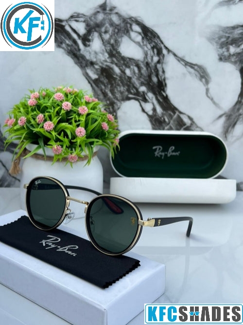 RB #2 METAL GOLD GREEN UV-400 SUNGLASSES