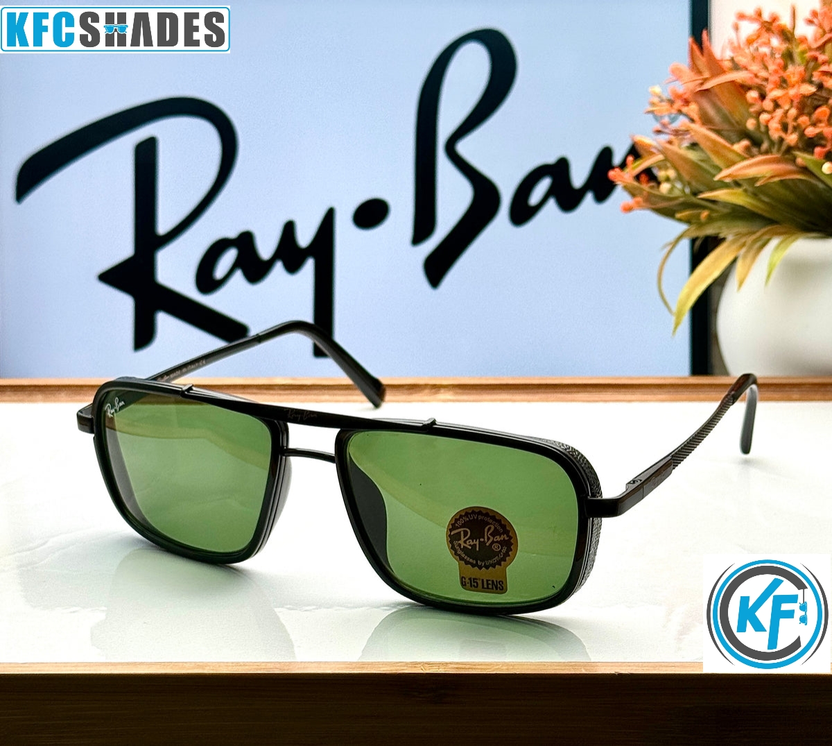 RB 4413 BLACK G-15 GLASS LENS