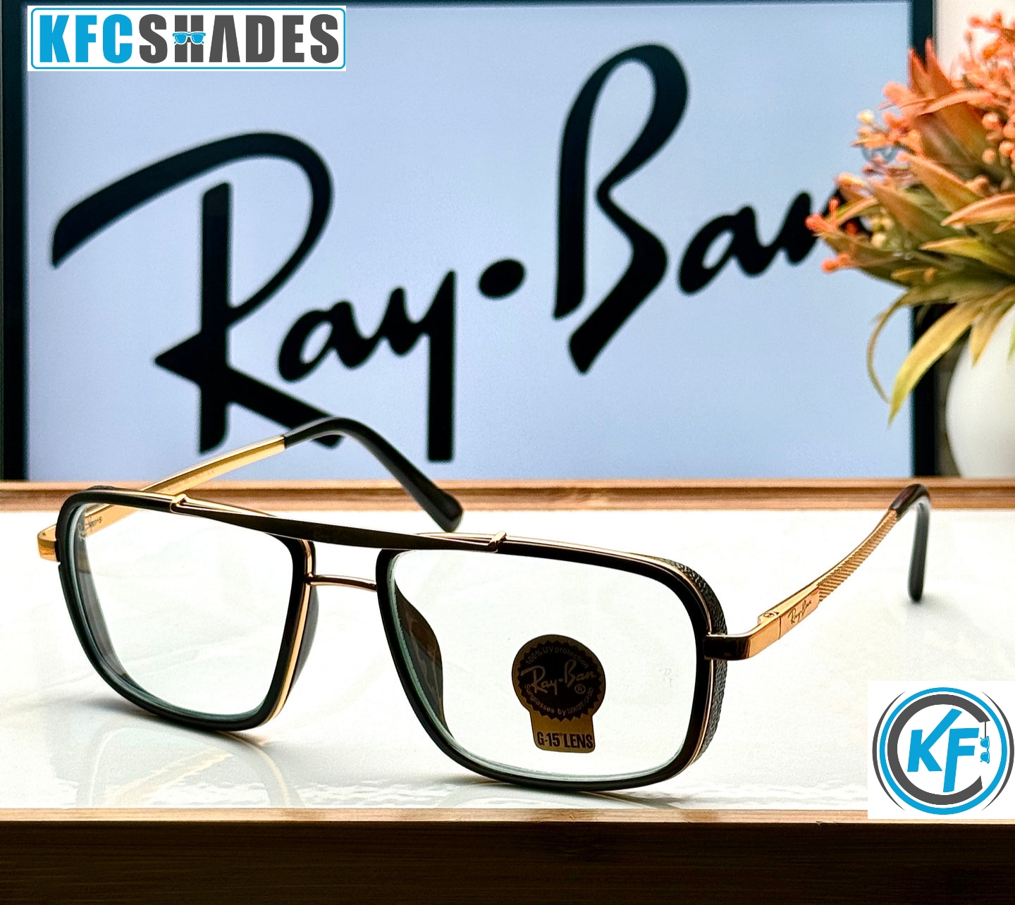 RB 4413 GOLD DAY-NIGHT GLASS LENS