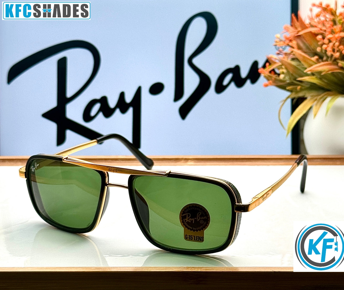 RB 4413 GOLD G-15 GLASS LENS