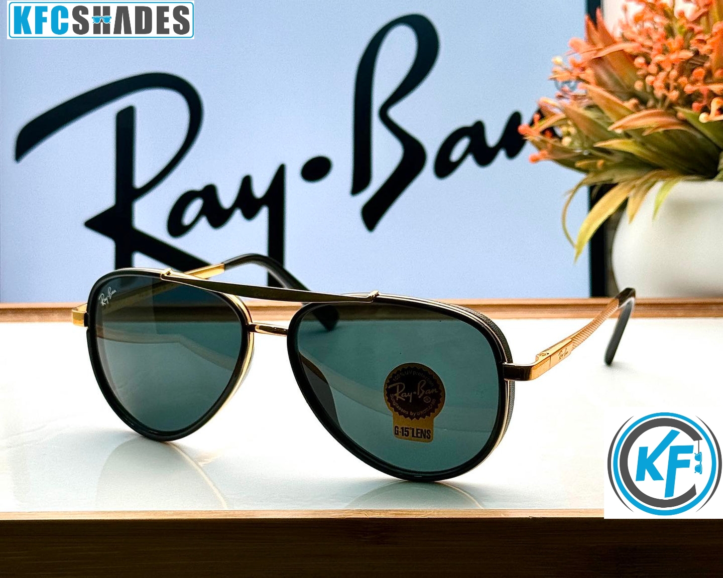 RB 4414 GOLD BLACK UV-400 SUNGLASSES