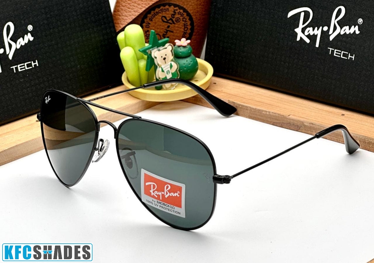 RB Aviator Classic Black Black UV-400 Sunglasses