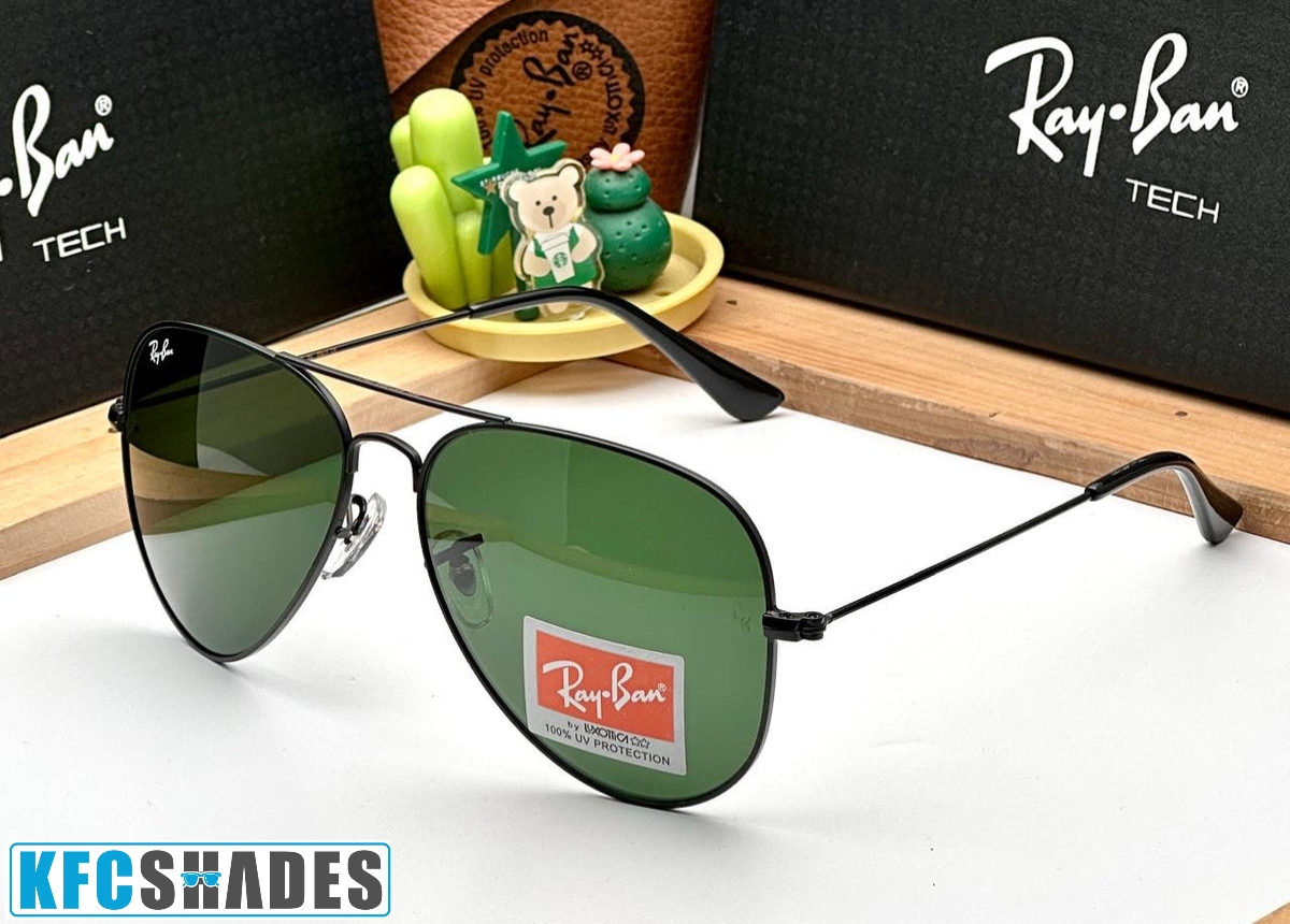 RB Aviator Classic Black G-15 UV-400 Sunglasses